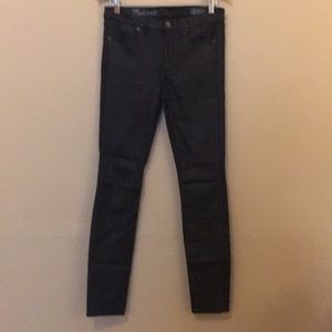 Madewell skinny skinny black coated jeans